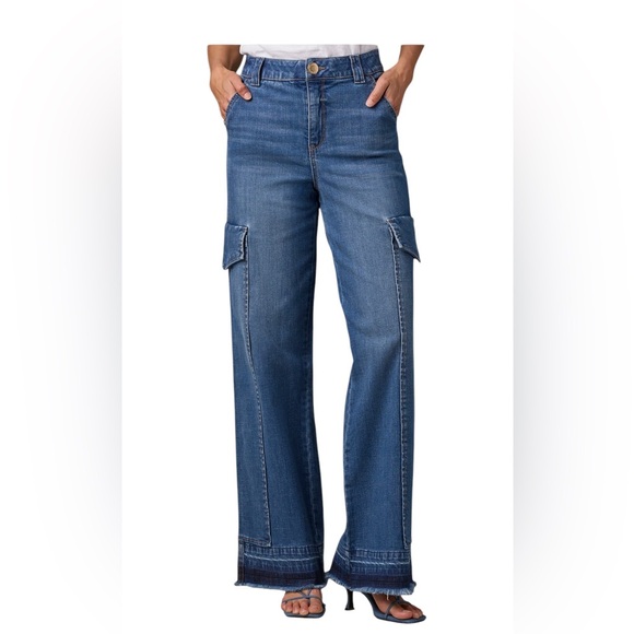 #15 Wit & Wisdom SKYRISE CARGO WIDE LEG JEANS - Picture 1 of 13